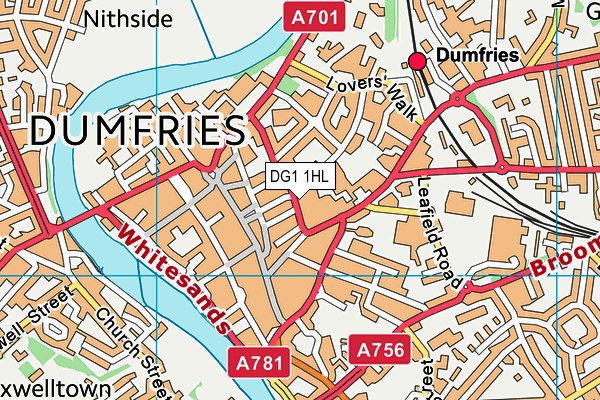 DG1 1HL map - OS VectorMap District (Ordnance Survey)