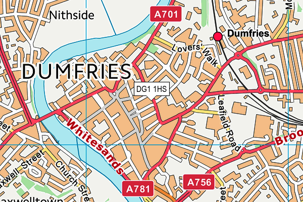 DG1 1HS map - OS VectorMap District (Ordnance Survey)