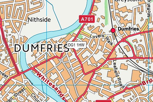 DG1 1HW map - OS VectorMap District (Ordnance Survey)