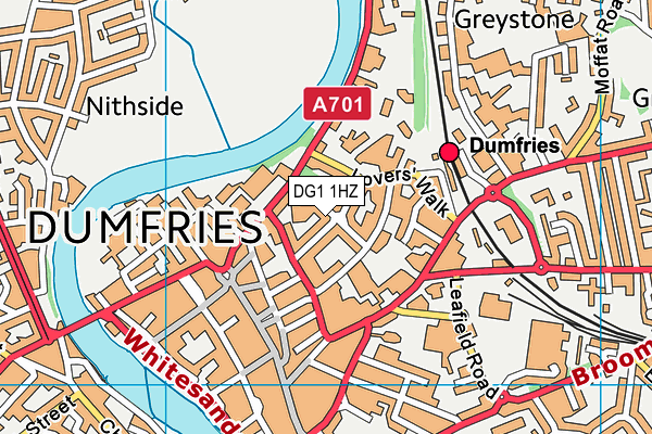 DG1 1HZ map - OS VectorMap District (Ordnance Survey)