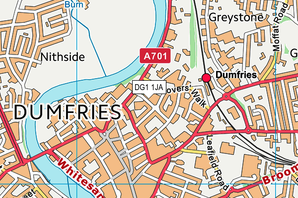 DG1 1JA map - OS VectorMap District (Ordnance Survey)