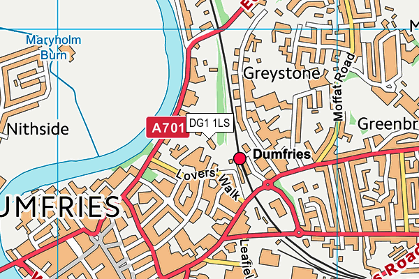 DG1 1LS map - OS VectorMap District (Ordnance Survey)