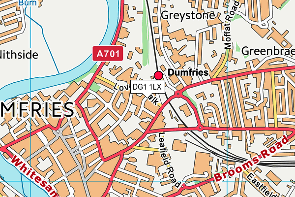 DG1 1LX map - OS VectorMap District (Ordnance Survey)