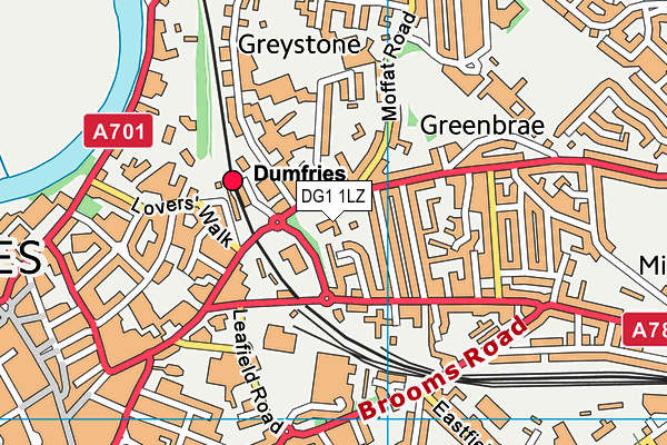 DG1 1LZ map - OS VectorMap District (Ordnance Survey)