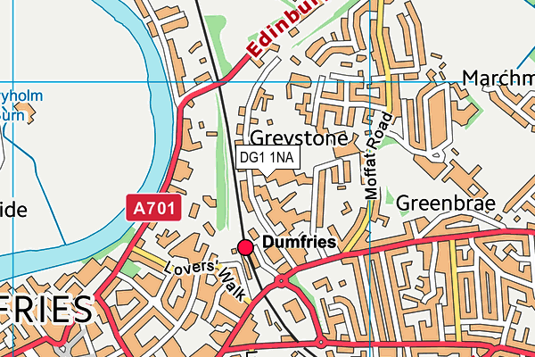 DG1 1NA map - OS VectorMap District (Ordnance Survey)