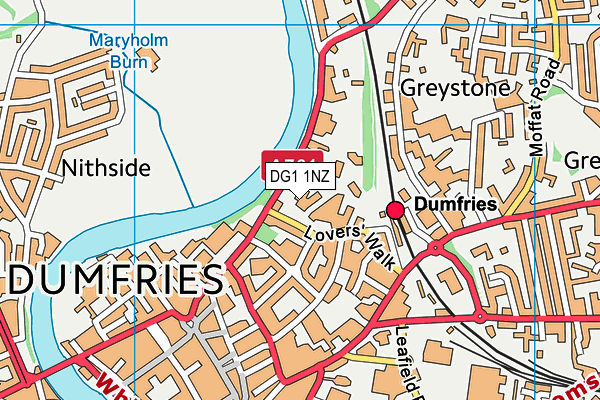 DG1 1NZ map - OS VectorMap District (Ordnance Survey)