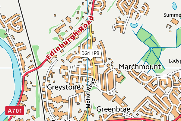 DG1 1PB map - OS VectorMap District (Ordnance Survey)