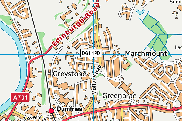 DG1 1PD map - OS VectorMap District (Ordnance Survey)