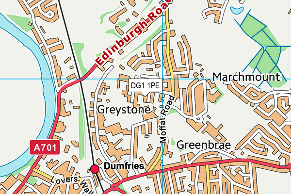 DG1 1PE map - OS VectorMap District (Ordnance Survey)