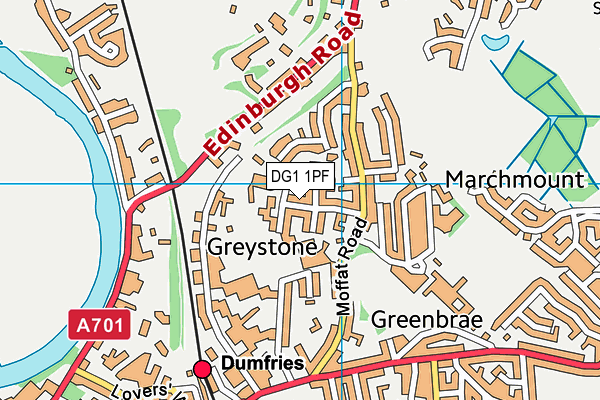 DG1 1PF map - OS VectorMap District (Ordnance Survey)