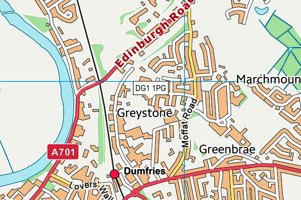 DG1 1PG map - OS VectorMap District (Ordnance Survey)