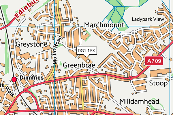 DG1 1PX map - OS VectorMap District (Ordnance Survey)