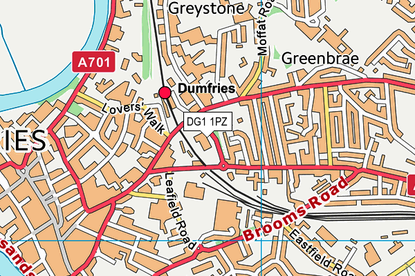 DG1 1PZ map - OS VectorMap District (Ordnance Survey)