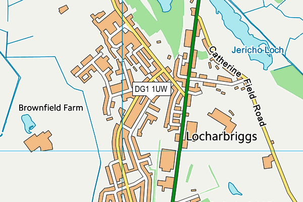 DG1 1UW map - OS VectorMap District (Ordnance Survey)