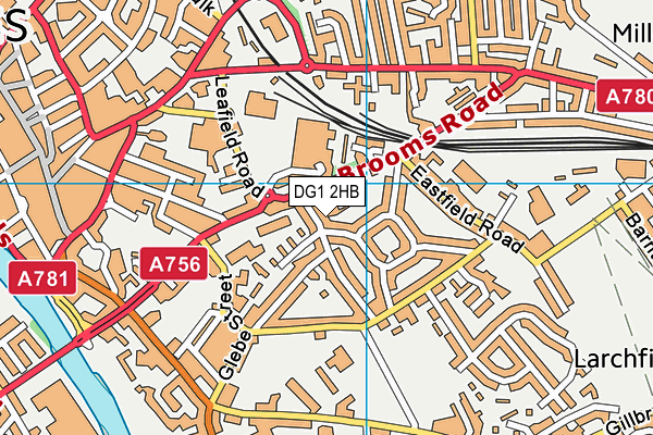 DG1 2HB map - OS VectorMap District (Ordnance Survey)