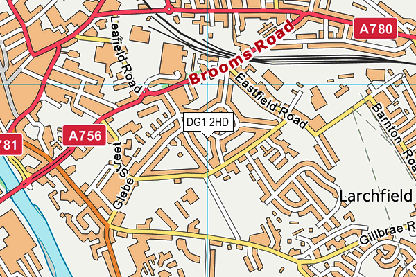 DG1 2HD map - OS VectorMap District (Ordnance Survey)