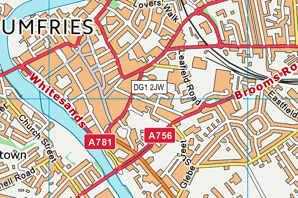 DG1 2JW map - OS VectorMap District (Ordnance Survey)