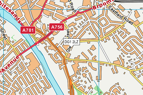 DG1 2LZ map - OS VectorMap District (Ordnance Survey)