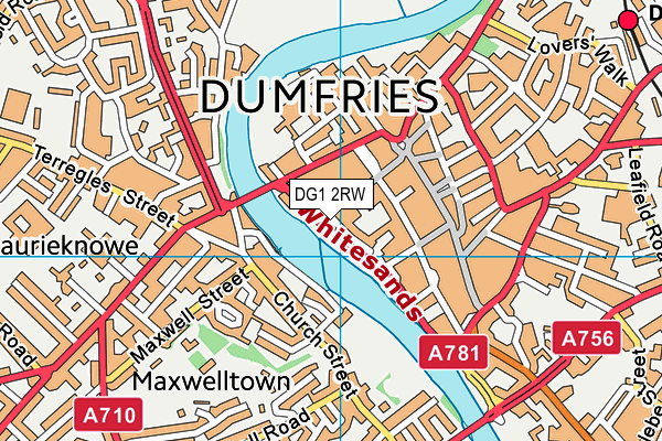 DG1 2RW map - OS VectorMap District (Ordnance Survey)