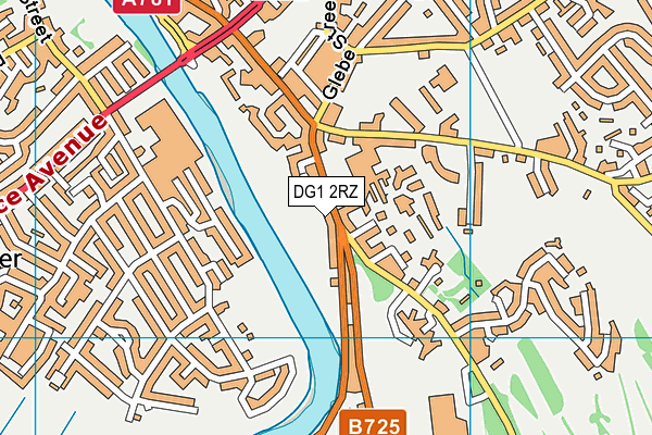 DG1 2RZ map - OS VectorMap District (Ordnance Survey)