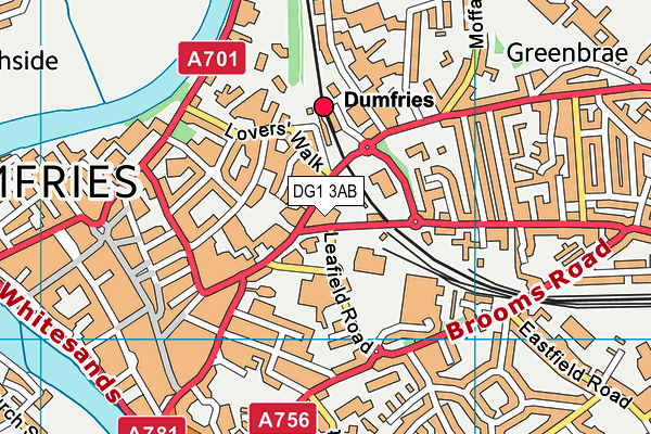 DG1 3AB map - OS VectorMap District (Ordnance Survey)