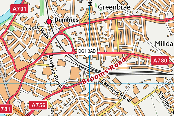 DG1 3AD map - OS VectorMap District (Ordnance Survey)