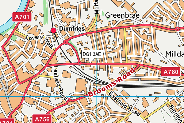 DG1 3AE map - OS VectorMap District (Ordnance Survey)