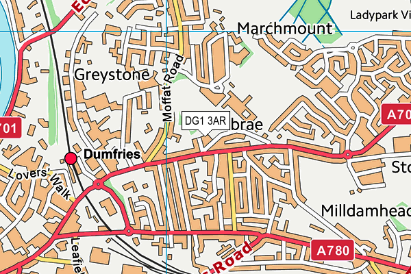 DG1 3AR map - OS VectorMap District (Ordnance Survey)