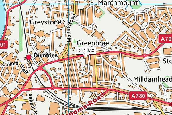 DG1 3AX map - OS VectorMap District (Ordnance Survey)