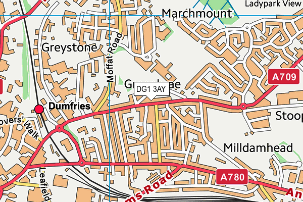 DG1 3AY map - OS VectorMap District (Ordnance Survey)