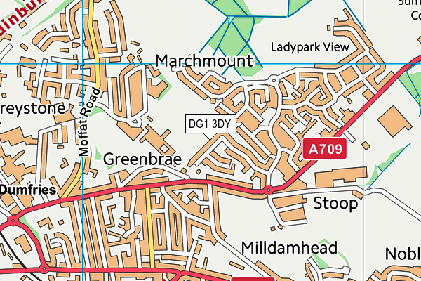 DG1 3DY map - OS VectorMap District (Ordnance Survey)