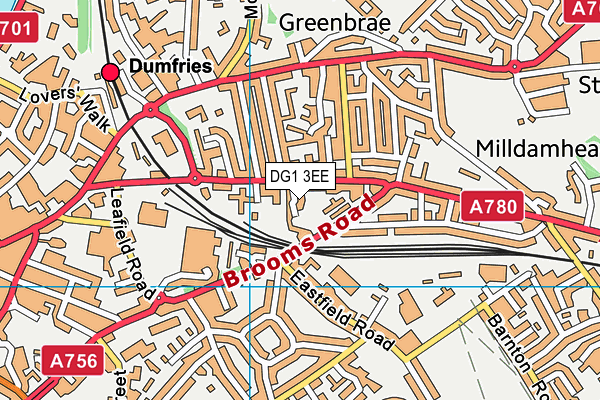 DG1 3EE map - OS VectorMap District (Ordnance Survey)