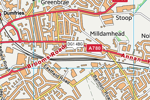 DG1 4BG map - OS VectorMap District (Ordnance Survey)