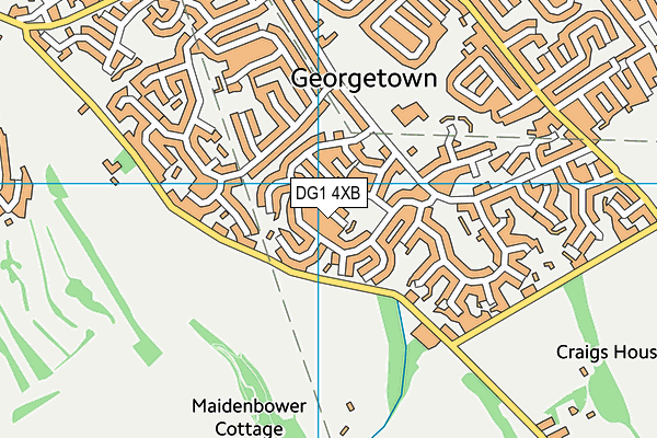 DG1 4XB map - OS VectorMap District (Ordnance Survey)