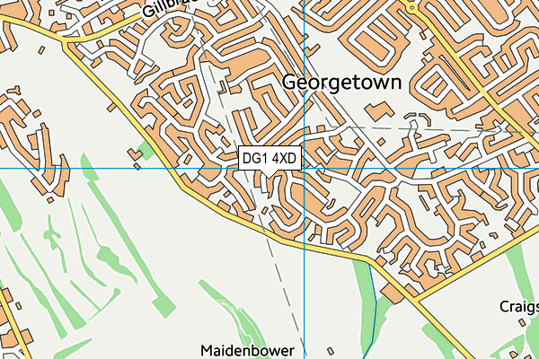 DG1 4XD map - OS VectorMap District (Ordnance Survey)