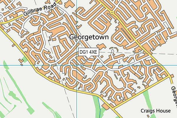 DG1 4XE map - OS VectorMap District (Ordnance Survey)