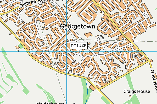 DG1 4XF map - OS VectorMap District (Ordnance Survey)