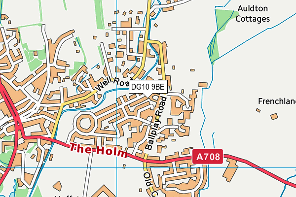 DG10 9BE map - OS VectorMap District (Ordnance Survey)