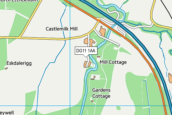 DG11 1AA map - OS VectorMap District (Ordnance Survey)