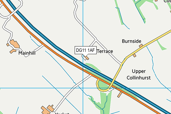 DG11 1AF map - OS VectorMap District (Ordnance Survey)