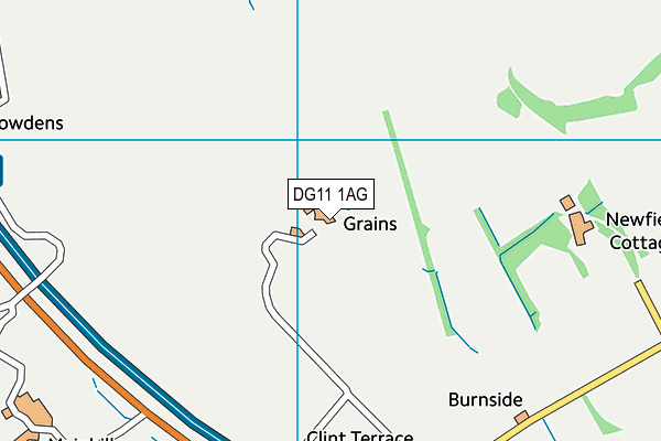DG11 1AG map - OS VectorMap District (Ordnance Survey)