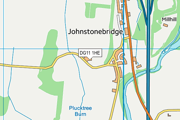 DG11 1HE map - OS VectorMap District (Ordnance Survey)