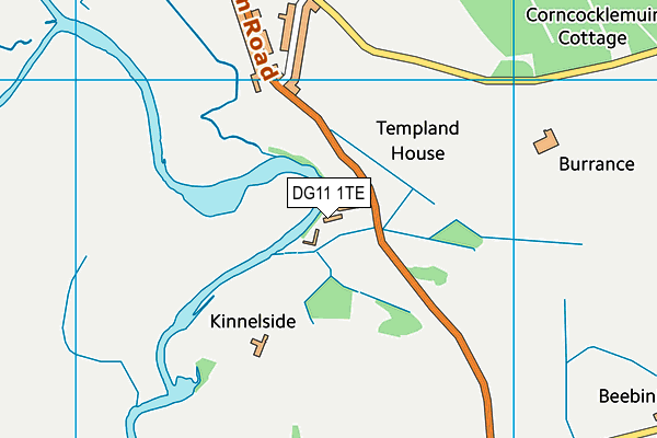 DG11 1TE map - OS VectorMap District (Ordnance Survey)