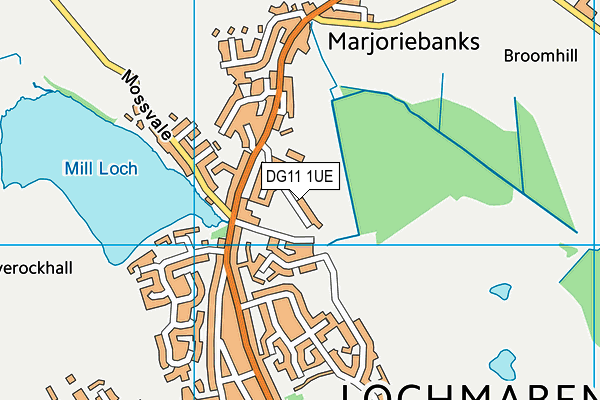 DG11 1UE map - OS VectorMap District (Ordnance Survey)