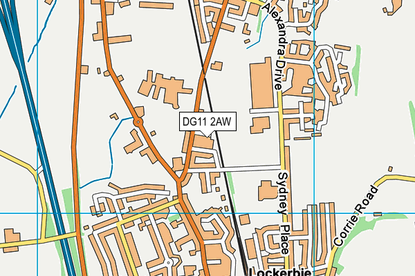 DG11 2AW map - OS VectorMap District (Ordnance Survey)