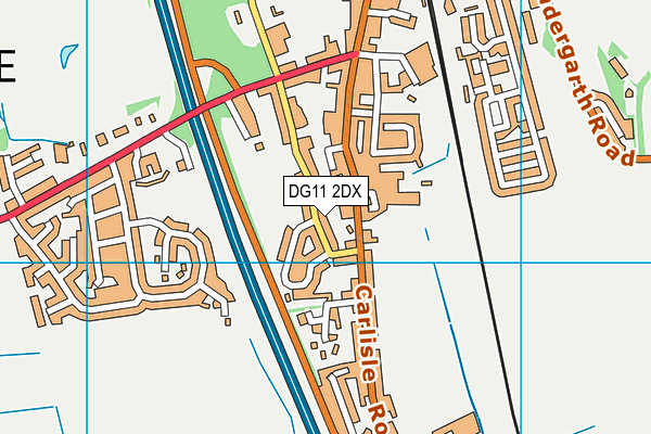 DG11 2DX map - OS VectorMap District (Ordnance Survey)
