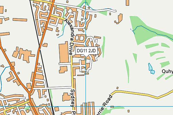 DG11 2JD map - OS VectorMap District (Ordnance Survey)