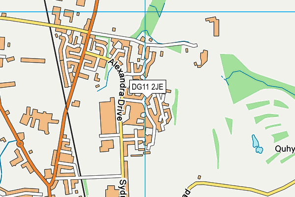 DG11 2JE map - OS VectorMap District (Ordnance Survey)