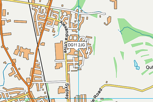 DG11 2JG map - OS VectorMap District (Ordnance Survey)