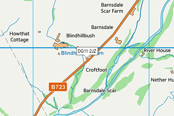 DG11 2JZ map - OS VectorMap District (Ordnance Survey)